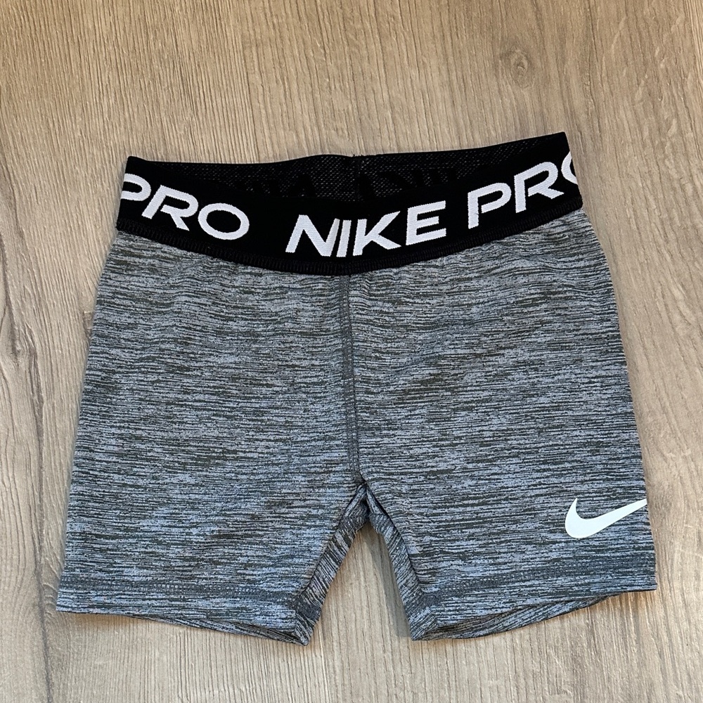Nike Pro Heathered Black and Gray Shorts
